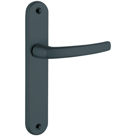 Thirard – Poignée de porte intérieure Sultane sans trou – Carré 7mm – Entr'axes 195mm – Finition noire en zamak fondu (1/2)