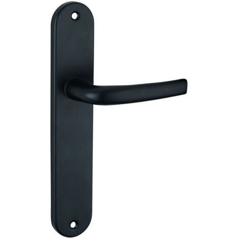 Thirard – Ensemble de poignées pour porte intérieure Maia – Aluminium embouti – Carré 7mm – Entr'axes 195mm – Finition anodisée F2 – Noir