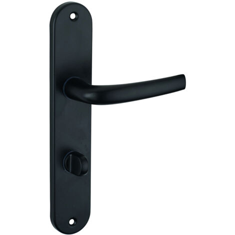 Thirard – Ensemble de poignées pour porte intérieure Maia à condamnation – Carré 7mm – Entr'axes 195mm – Aluminium noir anodisé (1/3)