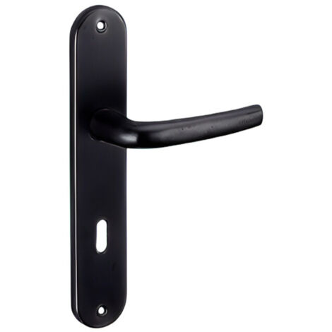 Thirard – Poignée de porte intérieure Maia – Aluminium embouti noir – Carré 7mm – Entr'axes 195mm – Pour portes de chambre
