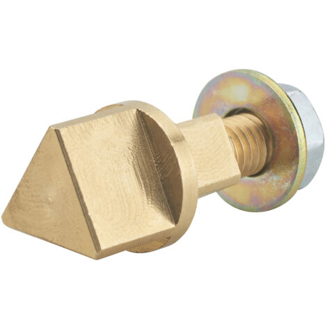 Thirard – Adaptateur clé de service triangle 14 mm pour fouillot carré 7 mm – Laiton pour accès serrures – Écrou et rondelle acier zingué