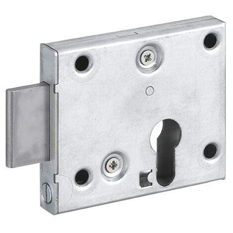 Thirard – Boîtier de serrure en applique à cylindre profilé 95x80 mm – Pêne dormant en acier zingué – Mécanisme à 2 tours – Compatible avec cylindre européen (1/2)