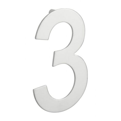 Thirard – Chiffre 3 à visser inox 100mm – Acier inoxydable 304 – Fixation à vis pour installation durable – Numéro d'adresse résistant aux intempéries