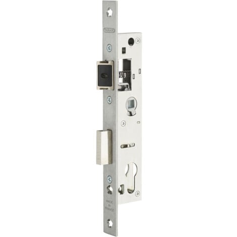 Boitier de serrure encastrable à cylindre pour porte métallique, axe 21mm, bouts carrés