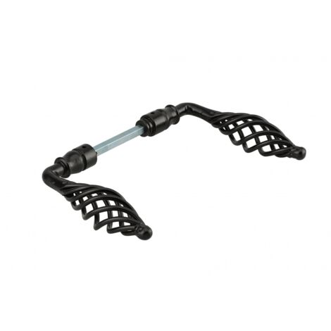 Thirard – Béquilles double fil torsadé en aluminium pour porte – Carré 6x100mm – Épaisseur de porte 70mm max – Finition noire élégante