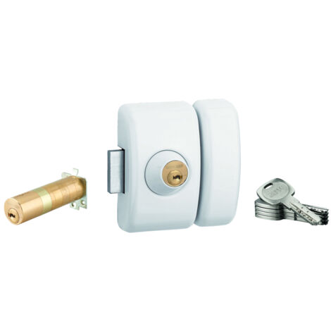 THIRARD - Verrou universel Transit 2 ajustable, double cylindre, blanc, 5 clés - THIRARD (1/5)