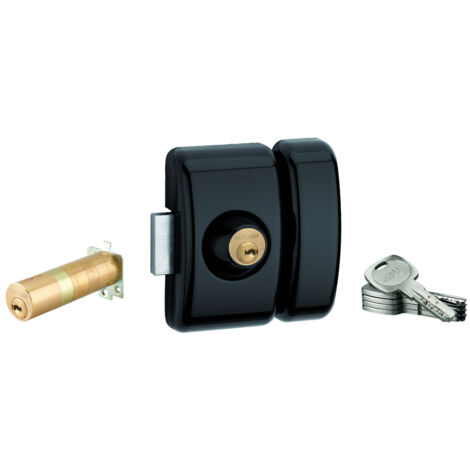 THIRARD - Verrou universel Transit 2 ajustable, double cylindre, noir, 5 clés - THIRARD