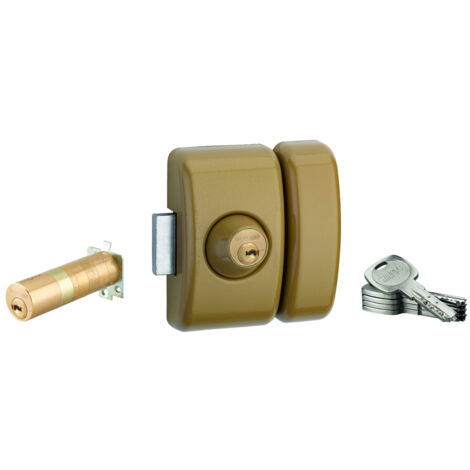 THIRARD - Verrou universel Transit 2 ajustable, double cylindre, bronze, 5 clés - THIRARD