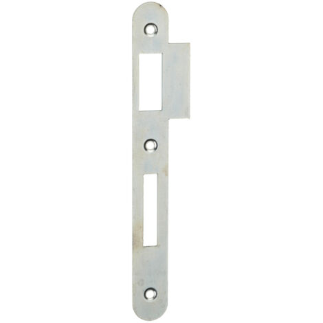 Gâche pour serrure à encastrée zinguée à bouts ronds, avec traine 12mm, hauteur 170mm -  THIRARD
