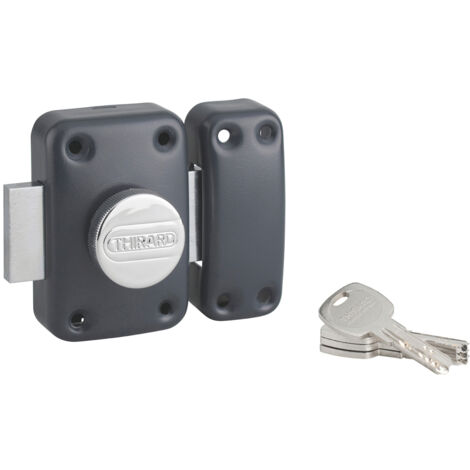 THIRARD - Verrou à bouton Transit 2 pour porte d'entrée, cylindre 45mm, 4 clés, anthracite - THIRARD (1/5)