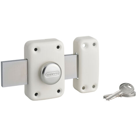 Thirard – Verrou à bouton Apache pour porte de garage – Cylindre 40mm – Pêne 160mm – Acier – 3 clés – Sécurité 8/10