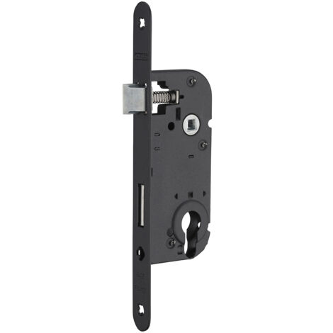 THIRARD - Boitier de serrure encastrable à cylindre pour porte d'entrée, axe 40mm, bouts carrés, cylindre 30x30mm, noir - THIRARD (1/4)
