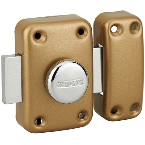 THIRARD - Verrou à bouton Apache pour porte intérieure, acier, époxy or - THIRARD