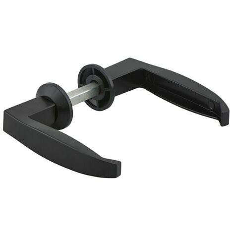 Thirard – Paire de béquilles pour serrure à crochet de portail – Aluminium fondu – Épaisseur de porte jusqu'à 70 mm – Carré 7 mm et adaptateur 8 mm – Noir