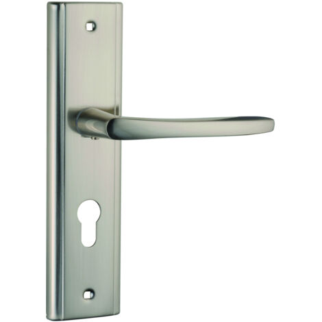 Thirard – Poignée de porte d'entrée Eliade – Aluminium embouti nickel satiné – Carré 8mm – Entr'axes 170mm – Installation facile
