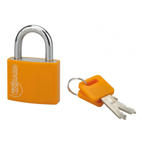 THIRARD - Cadenas à clé Maxium Color Orange, intérieur, aluminium, 40mm, 2 clés - THIRARD