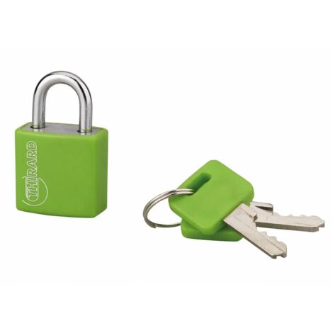 THIRARD - Cadenas à clé Maxium Color Vert, intérieur, aluminium, 20mm, 2 clés - THIRARD
