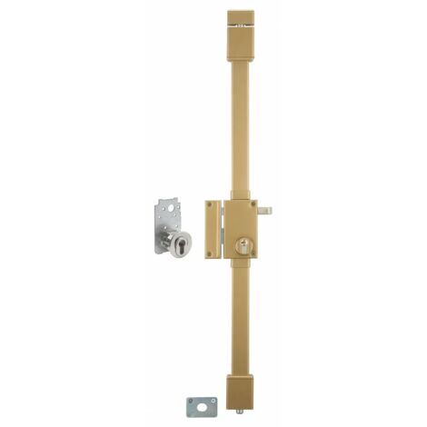 Thirard – Serrure multipoint en applique Targa bronze – Coffre 75 x 130 mm – Axe 45 mm – 4 clés réversibles – Protection contre le crochetage (1/3)