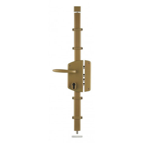 Thirard – Serrure multipoint en applique droite 85x174mm – Bronze – Verrouillage à trois points – Système à fouillot – Axe 50mm – Entraxe 70mm