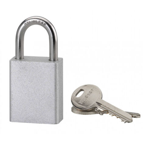 THIRARD - Cadenas à clé Cobble, extérieure, acier, anse inox, 38mm, couleurs assorties - THIRARD