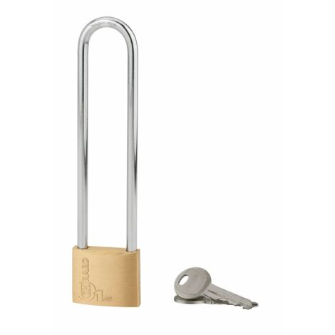 Thirard – Cadenas à clé intérieur 40mm – Corps en laiton monobloc – Anse en acier cémenté à double ancrage – 2 clés en acier nickelé