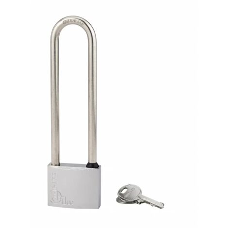 THIRARD - Cadenas à clé Type 1, extérieur, laiton chromé, anse haute, 50mm, 2 clés - THIRARD