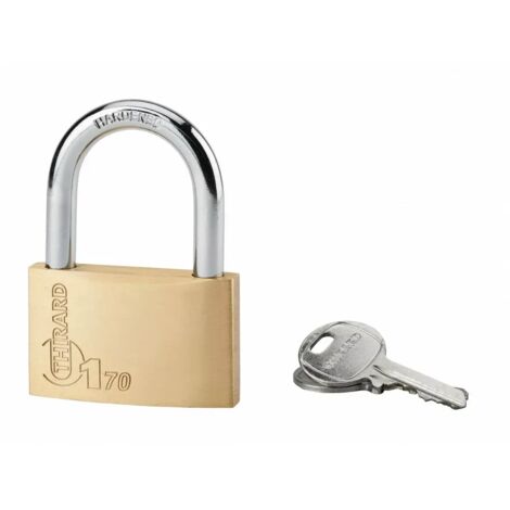 THIRARD - Cadenas à clé Type 1, laiton, intérieur, anse acier, 70mm, 2 clés - THIRARD