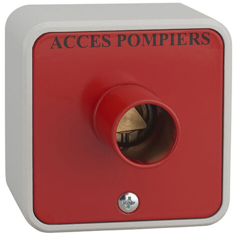 Thirard – Contacteur à clé pompier en applique triangle 14mm – Corps en alliage et plastron acier – Finition epoxy rouge pour identification rapide