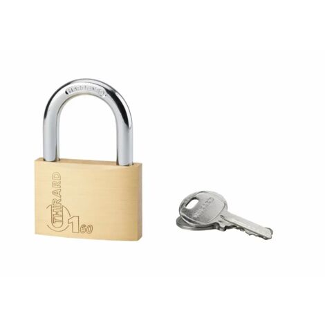 THIRARD - Cadenas à clé Type 1, laiton, intérieur, anse acier, 60mm, 2 clés - THIRARD
