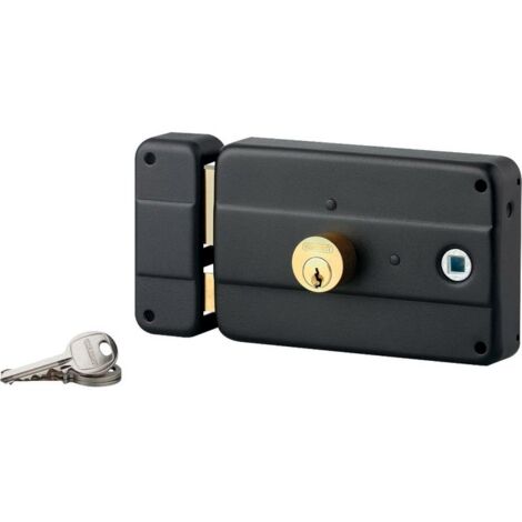 Thirard – Serrure horizontale à double cylindre 25mm avec 3 clés en laiton nickelé – Mécanisme à 3 tours – Pour portes d'entrée en acier