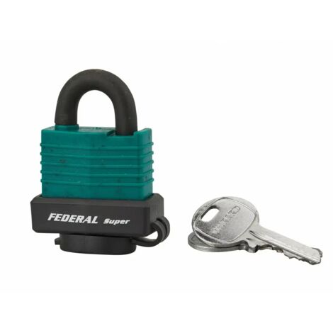 THIRARD - Cadenas à clé Fédéral Lock Sea Line Vert, laiton,  extérieur, anse inox, 35mm, 2 clés - THIRARD (1/2)