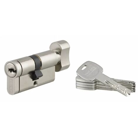 THIRARD - Cylindre de serrure à bouton Transit 2, 30Bx30mm, nickel, anti-arrachement, anti-perçage, anti-crochetage, 5 clés - THIRARD (1/4)