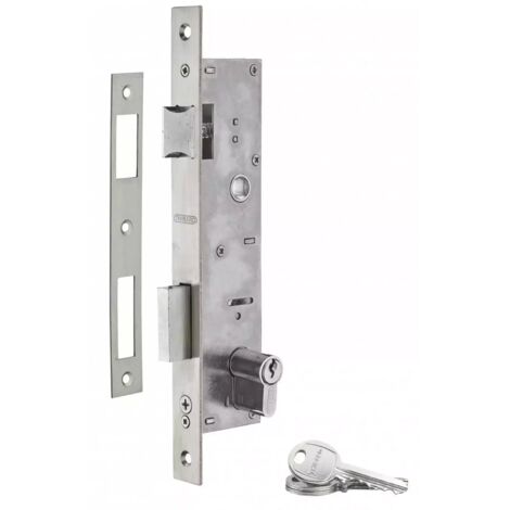Thirard – Serrure à cylindre réversible L45mm – Entraxe 92mm – Axe 30mm – Coffre acier et têtière inox – Vendue avec 3 clés