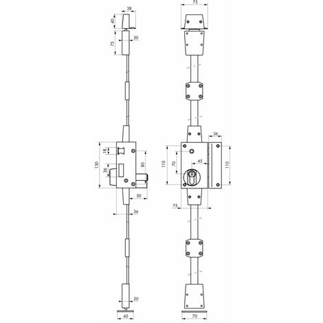 Boitier de serrure en applique Targa à fouillot pour porte d'entrée, droite, 3 pts, axe 45mm, blanc-THIRARD