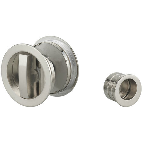 Thirard – Poignée de porte coulissante nickelée – Accessoire pour serrure encastrable à crochet – Usage intensif pour bois dur