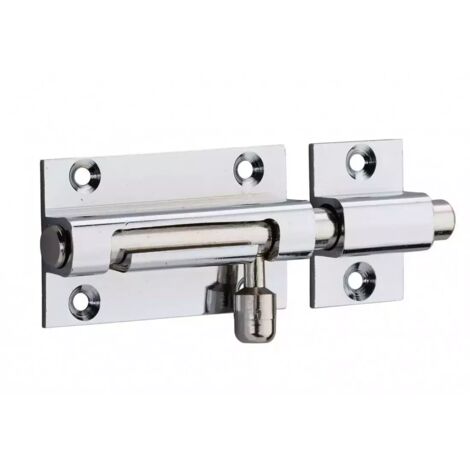 Thirard – Verrou pour porte de meuble – Targette en laiton chromé 50 mm – Pêne rond coulissant – Pour bois dur et teck (1/2)