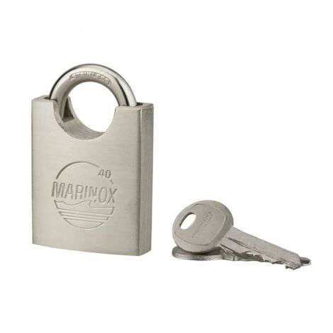 THIRARD - Cadenas à clé Marinox, inox, exterieur, anse protégée inox, 40mm, 2 clés - THIRARD