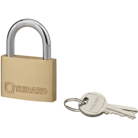 THIRARD - Cadenas à clé Type 1, laiton, intérieur, anse acier, 45mm, 3 clés - THIRARD