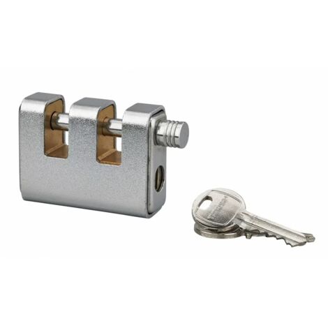 Cadenas à clé LAND blindé 80 mm double anse