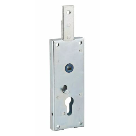 Thirard – Boitier de serrure en applique à double entrée pour garage basculante – 1 point de condamnation – Dimensions 60x160mm – Carré 7mm – Acier gris