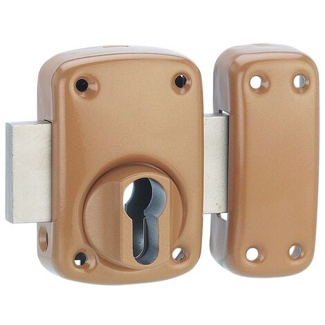 Thirard – Boitier de verrou en applique CAPITAL à cylindre pour porte d'entrée – Acier embouti – Sens réversible – Finition époxy bronze