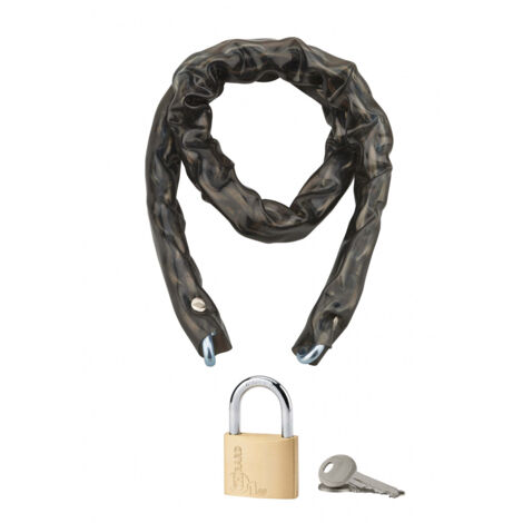THIRARD - Chaine gainée à clé PVC Loops, vélo, barrières, Ø4mm, 0.6m, cadenas 40mm, 2 clés - THIRARD (1/2)