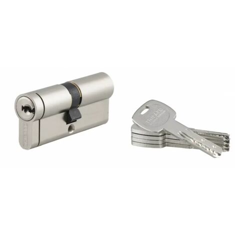 Thirard – Cylindre de serrure double entrée 35x35mm – Nickelé – Anti-arrachement, anti-perçage, anti-crochetage – 5 clés – 8 goupilles (1/5)