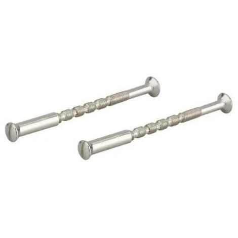 Lot de 2 vis sécables M4x50 en acier nickelé – Pour adaptation de poignées Thirard sur portes intérieures – Tête fraisée bombée fendue
