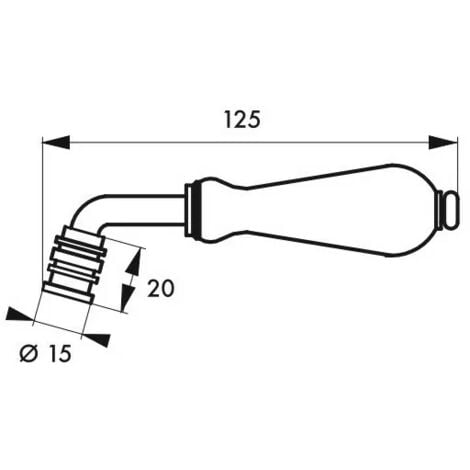 Paire de béquilles pour porte, carré 7mm, 2 portées, porcelaine, blanc
