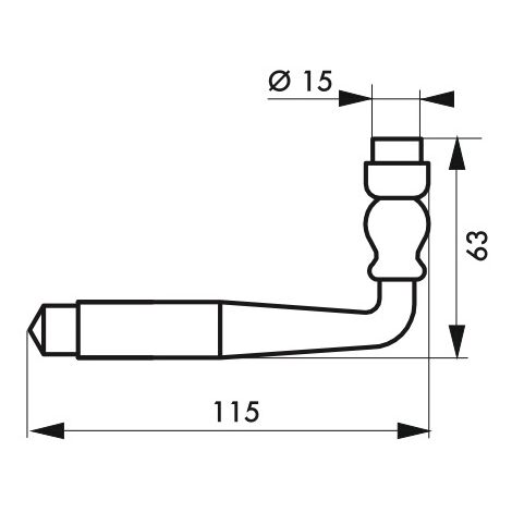 Paire de béquilles fil torsadé pour porte, carré 7x70mm, 2 portées, noir-THIRARD