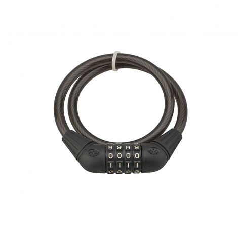 THIRARD - Antivol à combinaison Twisty, 4 chiffres, câble acier, vélo, 10mmx0.65m, noir