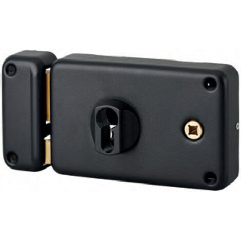 THIRARD - Boitier de serrure horizontale en applique double entrée pour porte d'entrée, gauche, axe 60mm, 140x88mm, noir - THIRARD