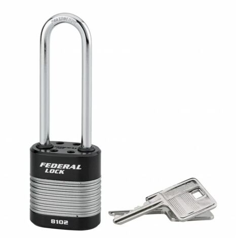 THIRARD - Cadenas à clé Fédéral Lock Protector, extérieur, acier, anse haute, double verrouillage, 44mm, 2 clés - THIRARD