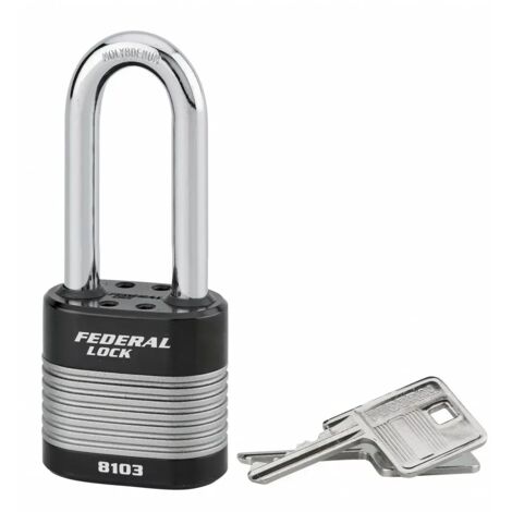 THIRARD - Cadenas à clé Fédéral Lock Protector, extérieur, acier, anse demi-haute, double verrouillage, 50mm, 2 clés - THIRARD